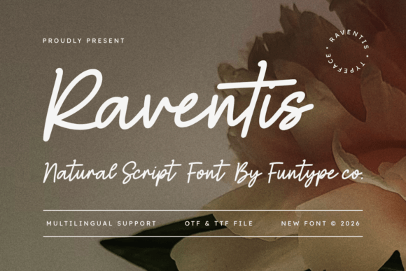 Raventis: A Natural Script Font for Editorial Warmth and Elegance